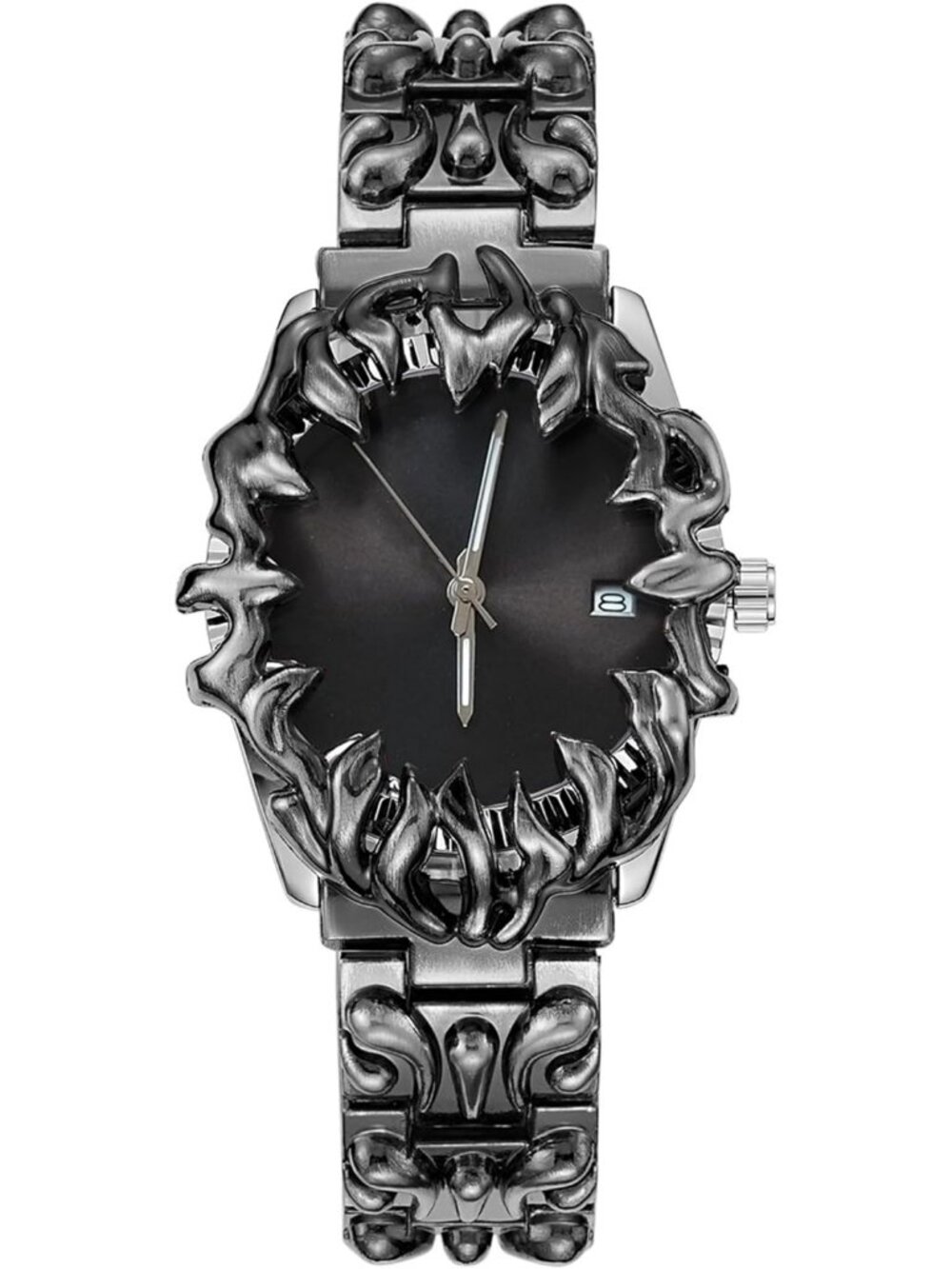 Men's Black Claw Shape Table Alabaster Round Dial Retro Y2K Unique Shaped Watch